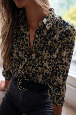 Chemisiers & Blouses-EASY-CLOTHES Chemise Elisa - verte et bleueEasy Clothes Verte et bleue