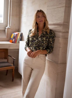 Chemisiers & Blouses-EASY-CLOTHES Chemise Elisa - verte et bleueEasy Clothes Verte et bleue
