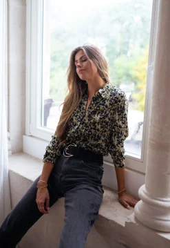 Chemisiers & Blouses-EASY-CLOTHES Chemise Elisa - verte et bleueEasy Clothes Verte et bleue