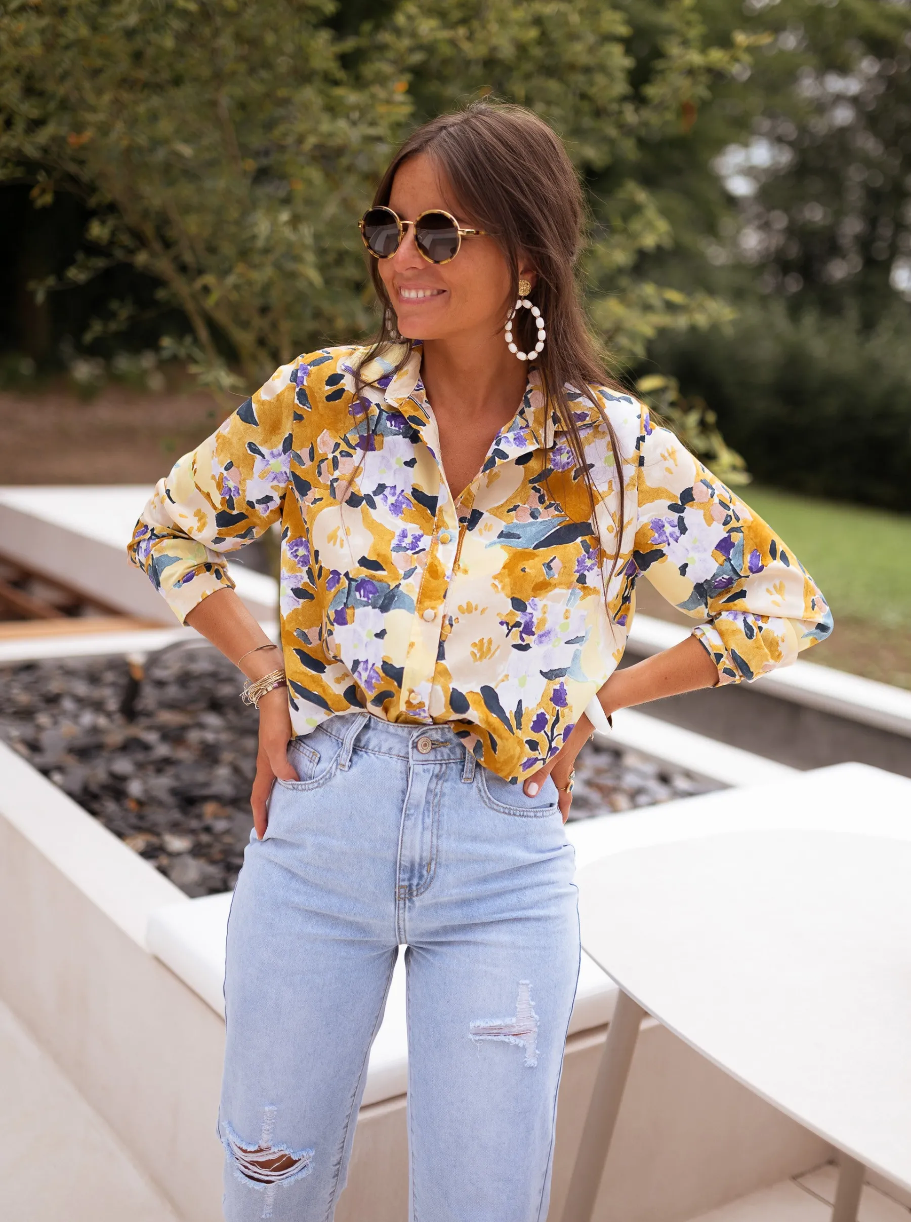 Chemisiers & Blouses-EASY-CLOTHES Chemise Evana - à motifsEasy Clothes À motifs