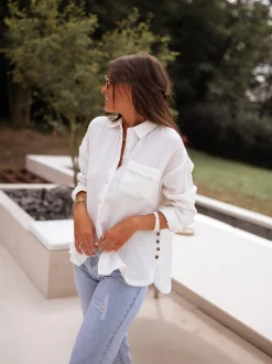 Chemisiers & Blouses-EASY-CLOTHES Chemise Fanny - blancheEasy Clothes Blanche       