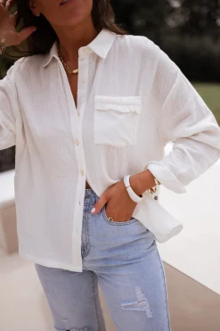 Chemisiers & Blouses-EASY-CLOTHES Chemise Fanny - blancheEasy Clothes Blanche       
