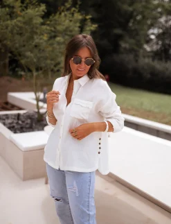 Chemisiers & Blouses-EASY-CLOTHES Chemise Fanny - blancheEasy Clothes Blanche       