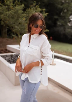 Chemisiers & Blouses-EASY-CLOTHES Chemise Fanny - blancheEasy Clothes Blanche       