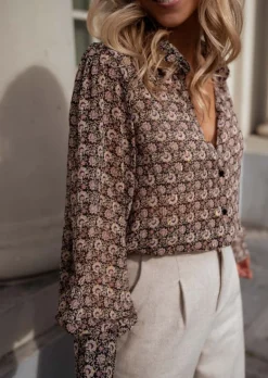 Chemisiers & Blouses-EASY-CLOTHES Chemise Indie - Manches Looses - Avec MotifsEasy Clothes       
