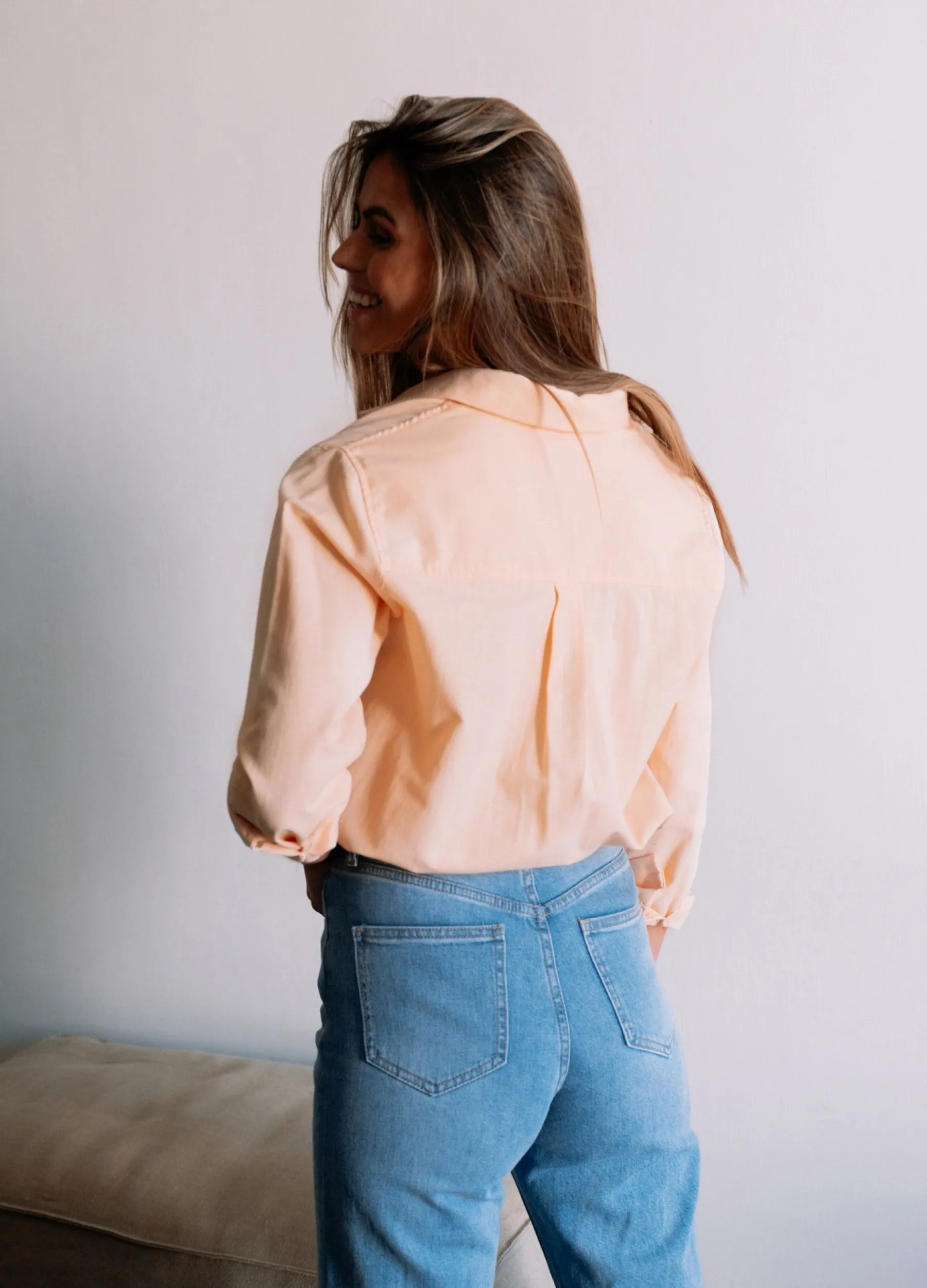 Chemisiers & Blouses-EASY-CLOTHES Chemise Kloé - pêcheEasy Clothes Pêche