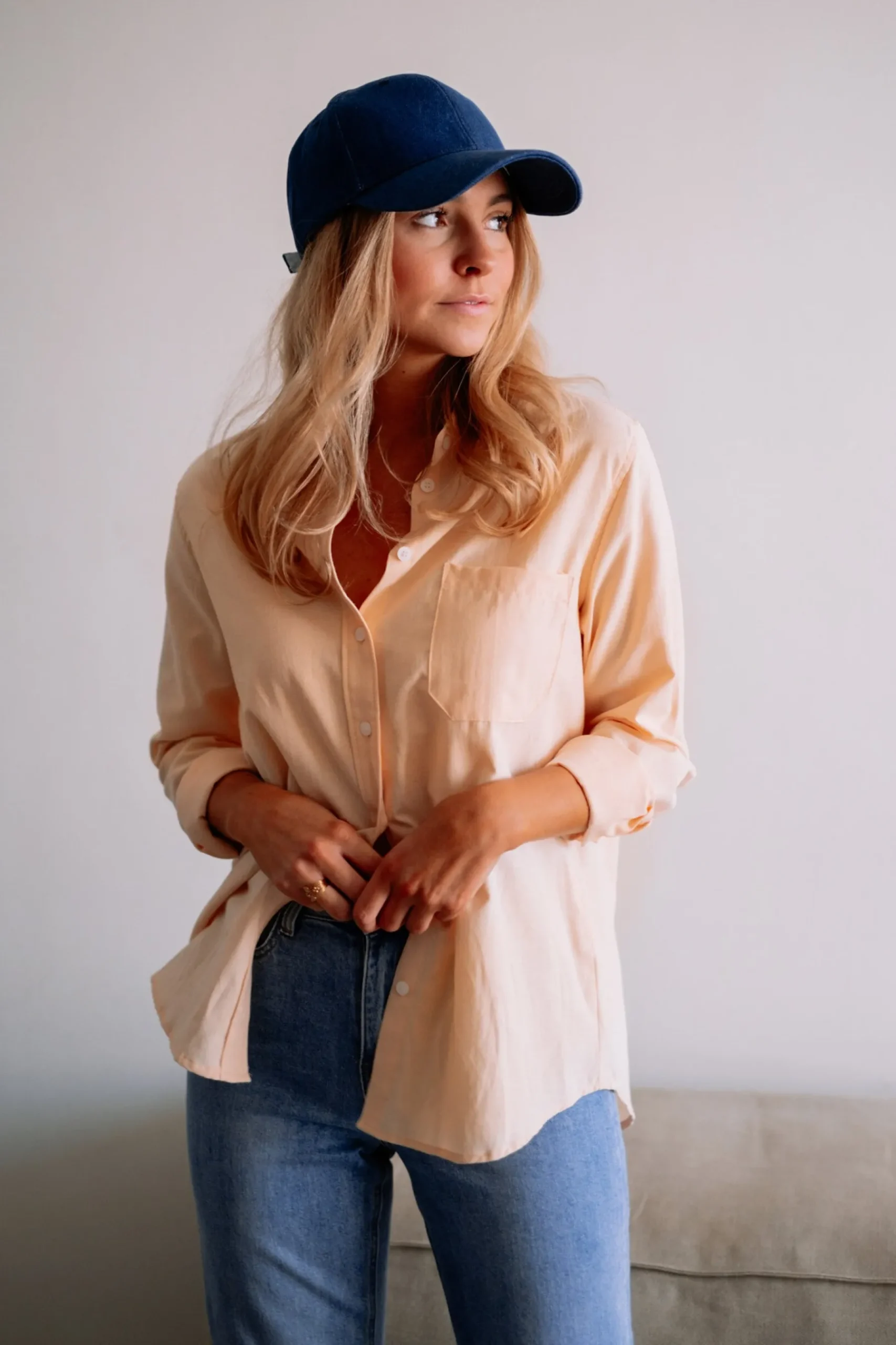 Chemisiers & Blouses-EASY-CLOTHES Chemise Kloé - pêcheEasy Clothes Pêche