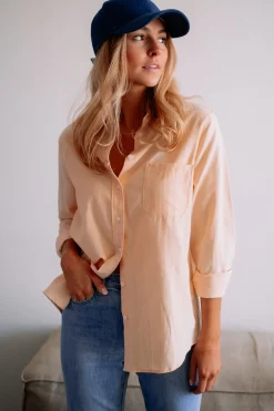 Chemisiers & Blouses-EASY-CLOTHES Chemise Kloé - pêcheEasy Clothes Pêche