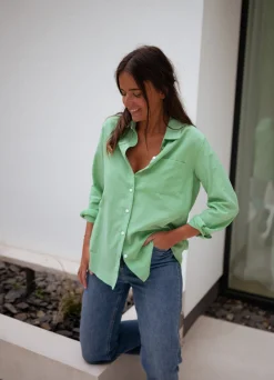 Chemisiers & Blouses-EASY-CLOTHES Chemise Kloé - verteEasy Clothes Verte