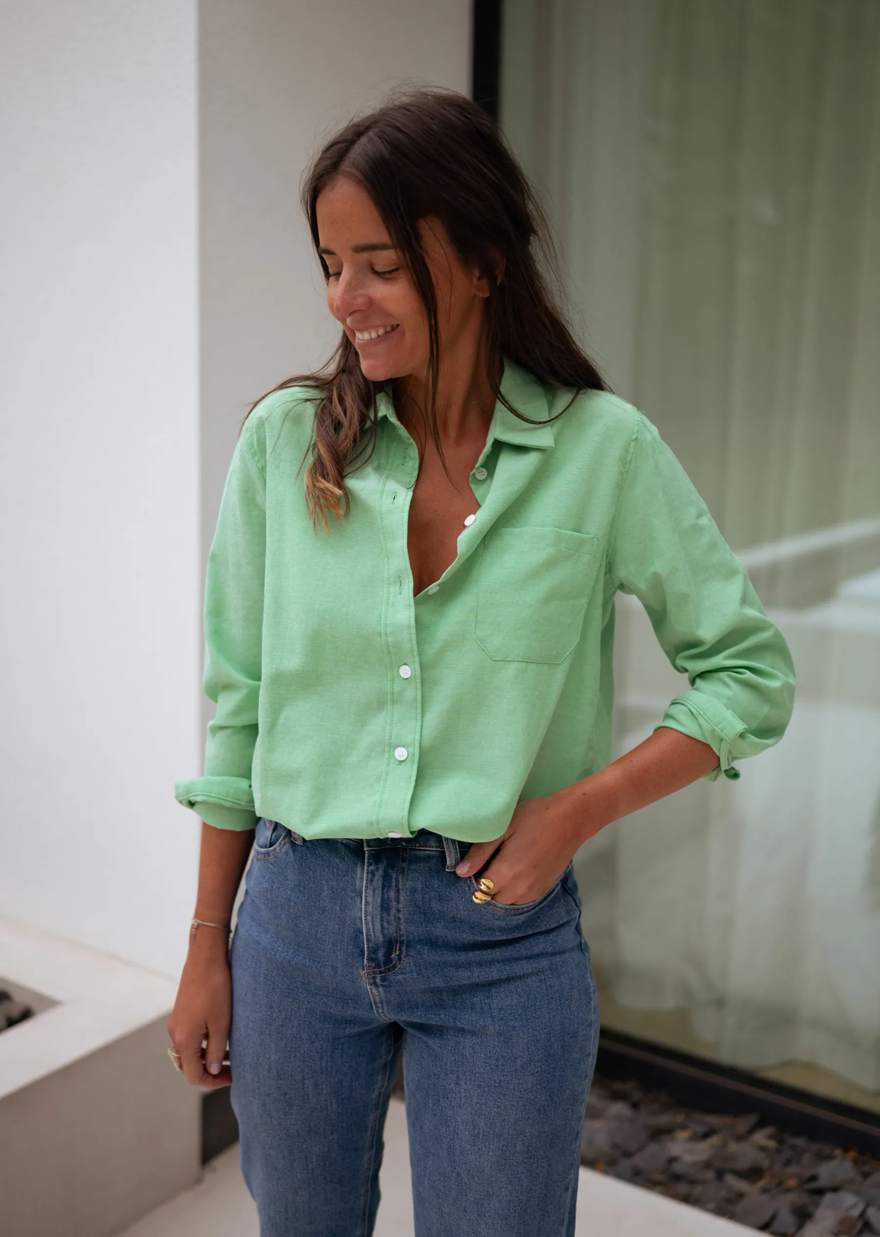 Chemisiers & Blouses-EASY-CLOTHES Chemise Kloé - verteEasy Clothes Verte