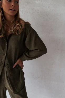 Chemisiers & Blouses-EASY-CLOTHES Chemise Larissa - kakiEasy Clothes Kaki       
