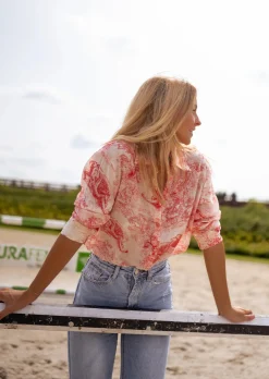 Chemisiers & Blouses-EASY-CLOTHES Chemise Maelle Rouge - Motifs - Fluide - Easy Clothes Rouge       