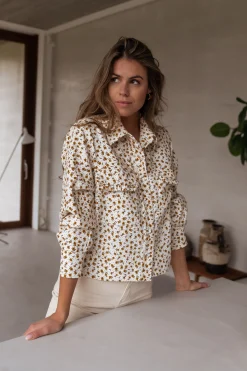 Chemisiers & Blouses-EASY-CLOTHES Chemise Maelys - écrue à fleursEasy Clothes Écrue à fleurs       