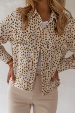 Chemisiers & Blouses-EASY-CLOTHES Chemise Maelys - écrue à fleursEasy Clothes Écrue à fleurs       