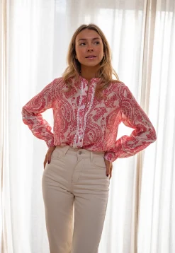 Chemisiers & Blouses-EASY-CLOTHES Chemise Othan - Rouge & Rose - FluideEasy Clothes Rouge et rose       