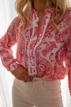 Chemisiers & Blouses-EASY-CLOTHES Chemise Othan - Rouge & Rose - FluideEasy Clothes Rouge et rose       