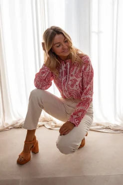 Chemisiers & Blouses-EASY-CLOTHES Chemise Othan - Rouge & Rose - FluideEasy Clothes Rouge et rose       