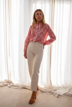 Chemisiers & Blouses-EASY-CLOTHES Chemise Othan - Rouge & Rose - FluideEasy Clothes Rouge et rose       
