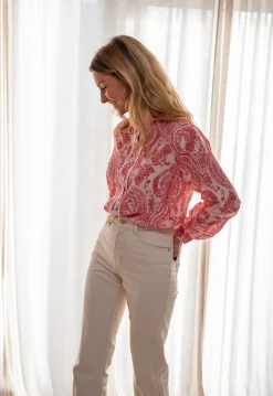Chemisiers & Blouses-EASY-CLOTHES Chemise Othan - Rouge & Rose - FluideEasy Clothes Rouge et rose       