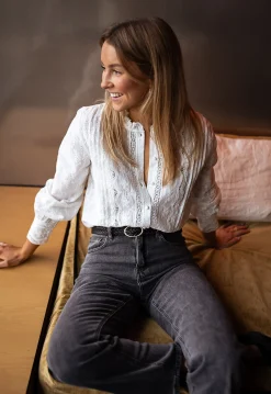 Chemisiers & Blouses-EASY-CLOTHES Chemise Pauly - écrue à broderieEasy Clothes Écrue à broderie