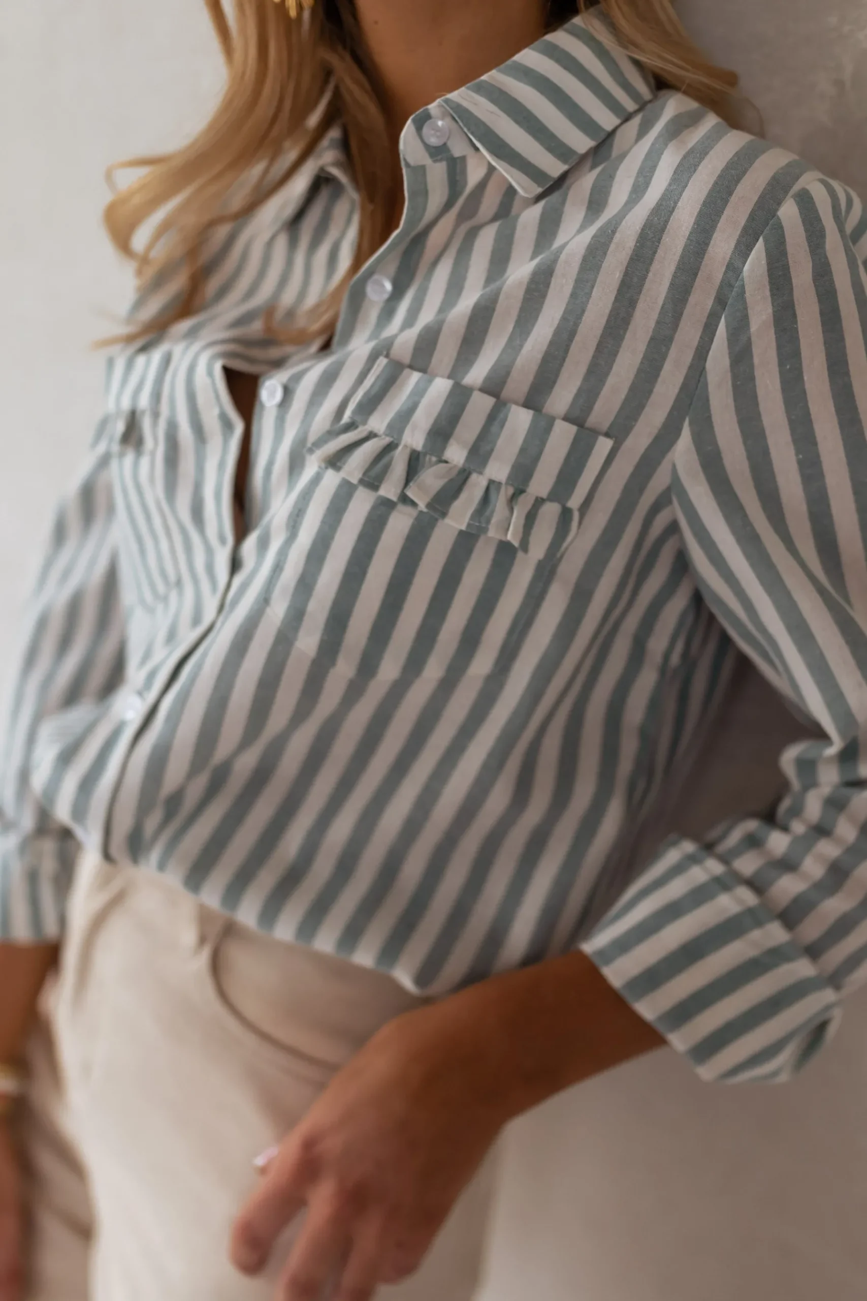 Chemisiers & Blouses-EASY-CLOTHES Chemise Praia - écrue à lignes vertesEasy Clothes Écrue à lignes vertes