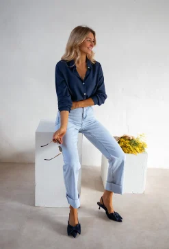 Chemisiers & Blouses-EASY-CLOTHES Chemise Sinou - Bleue - FluideEasy Clothes Bleue       
