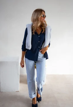 Chemisiers & Blouses-EASY-CLOTHES Chemise Sinou - Bleue - FluideEasy Clothes Bleue       