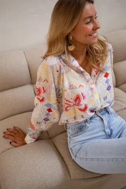 Chemisiers & Blouses-EASY-CLOTHES Chemise Soélie - Colorée - Motifs GéométriquesEasy Clothes À motifs       