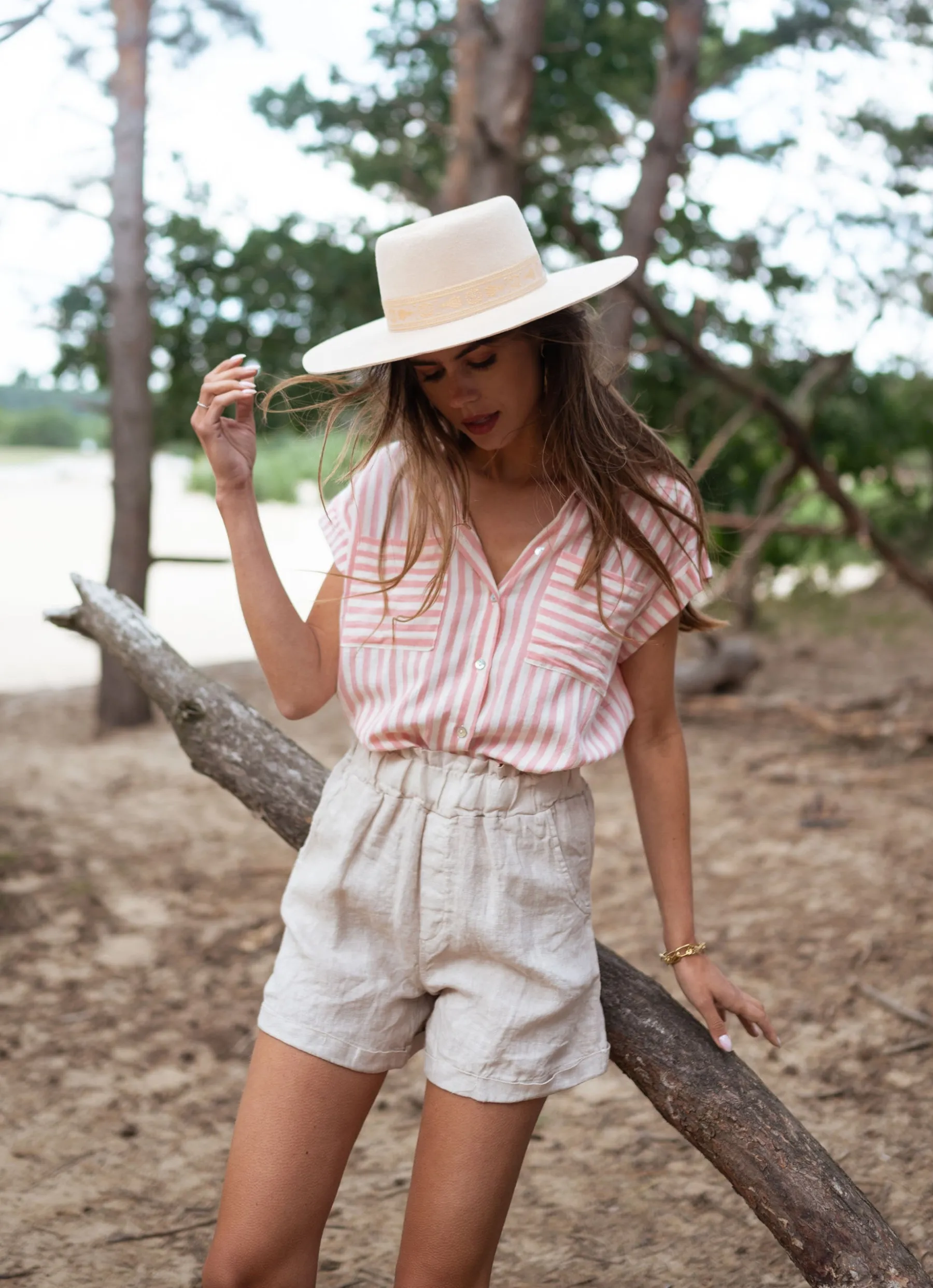 Chemisiers & Blouses-EASY-CLOTHES Chemise Tessy à lignes - roseEasy Clothes Rose