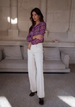 Chemisiers & Blouses-EASY-CLOTHES Chemise Timothy - mauve à motifsEasy Clothes Mauve à motifs