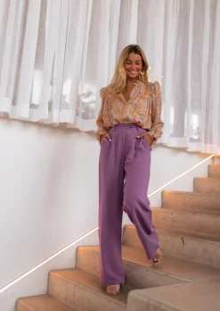 Chemisiers & Blouses-EASY-CLOTHES Chemisier Zelia orange et dorée | Chemisier à motifs colorés | Prêt-à-porter en ligne | Easy Clothes Orange et doré       