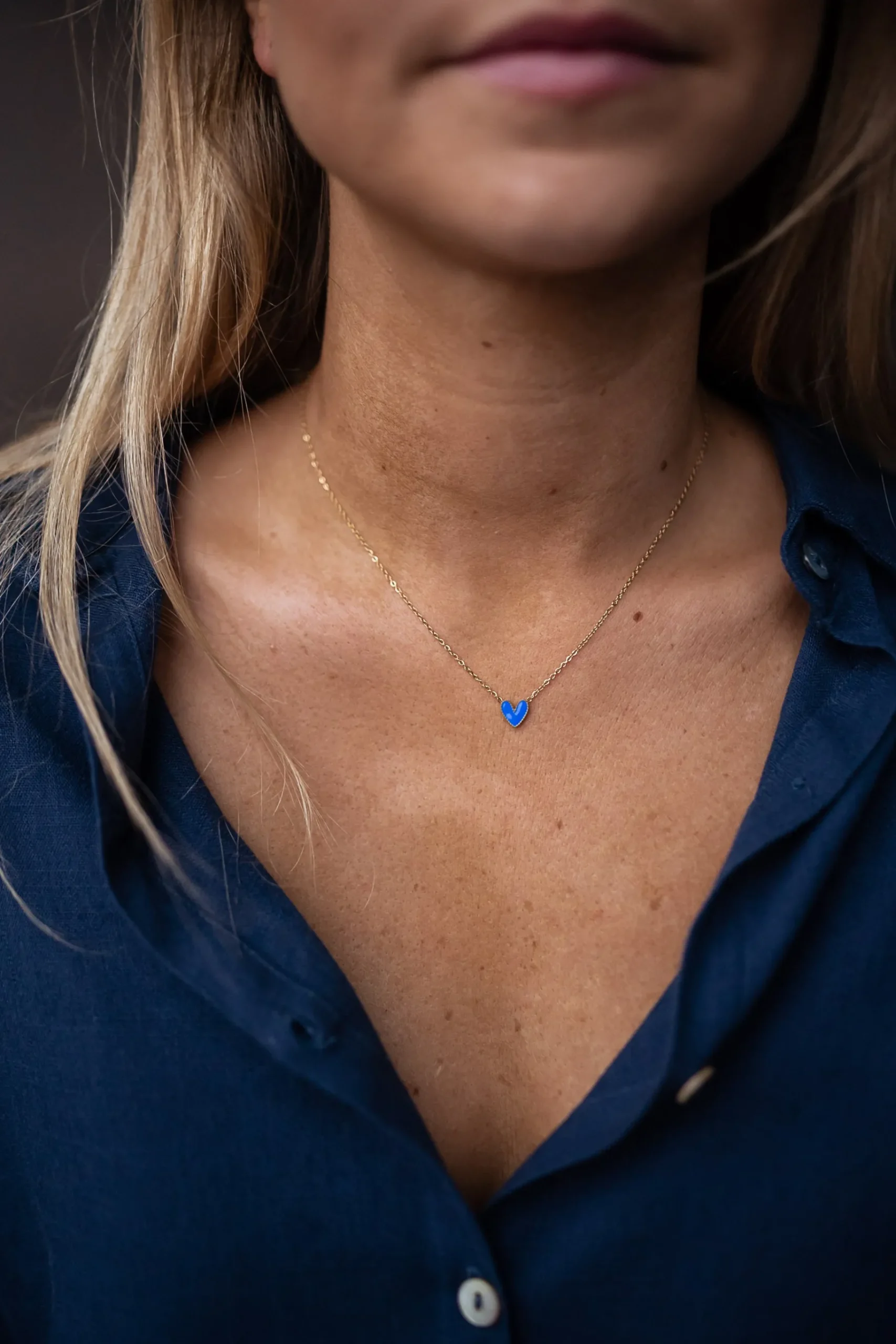 Colliers-EASY-CLOTHES Collier Blair - Doré et bleuEasy Clothes