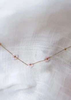 Colliers-EASY-CLOTHES Collier Flowi rose et doré | Collier fleurs | Prêt-à-porter en ligne l Easy Clothes Rose clair et doré       