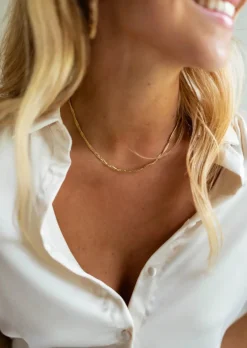 Colliers-EASY-CLOTHES Collier Jesta doré | Collier en mailles fines | Prêt-à-porter en ligne | Easy Clothes Doré