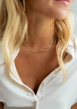 Colliers-EASY-CLOTHES Collier Jesta doré | Collier en mailles fines | Prêt-à-porter en ligne | Easy Clothes Doré       