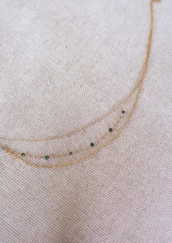 Colliers-EASY-CLOTHES Collier Laza doré et vert | Collier multi-rangs | Prêt-à-porter en ligne | Easy Clothes Doré et vert       