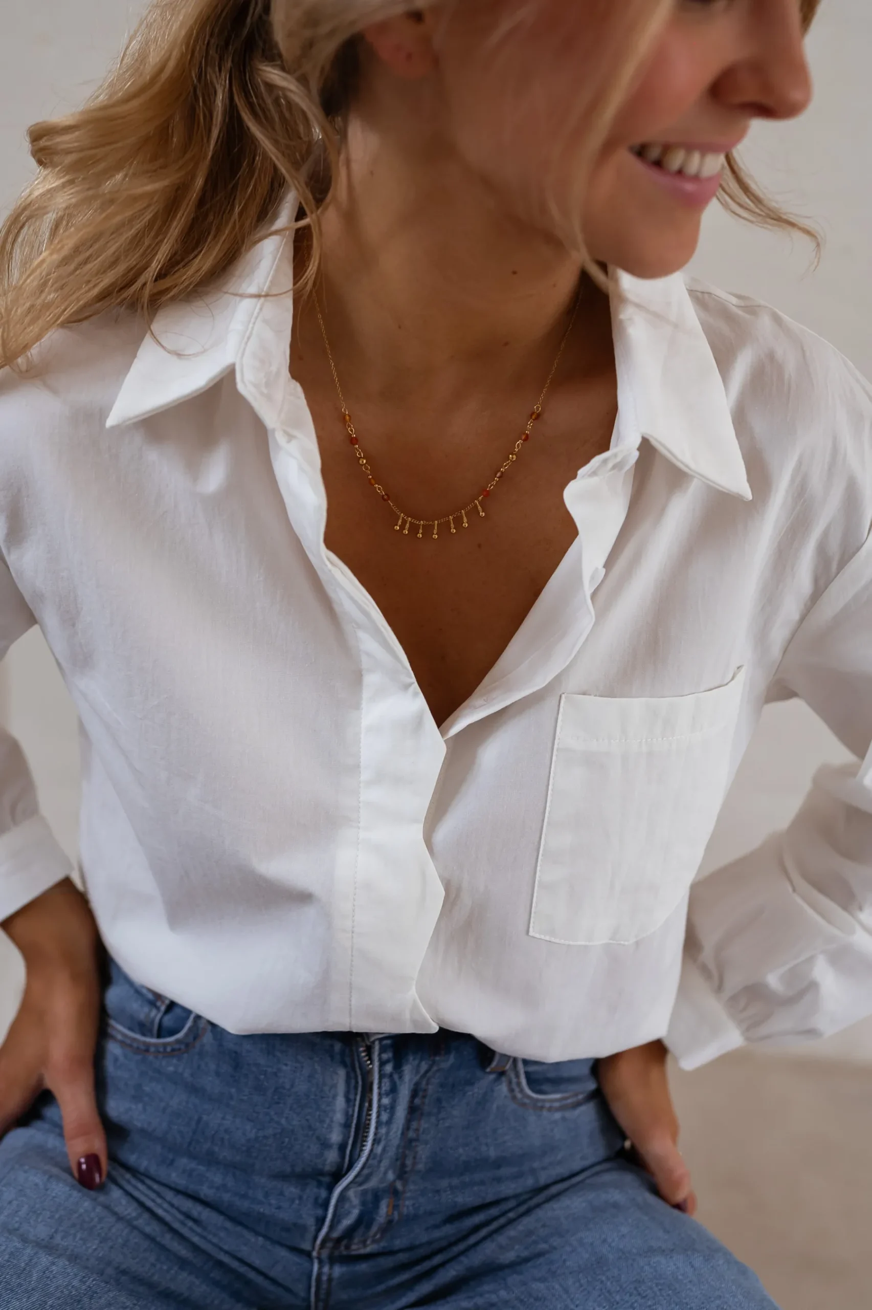 Colliers-EASY-CLOTHES Collier Leewan - doré et orangeEasy Clothes Doré et orange