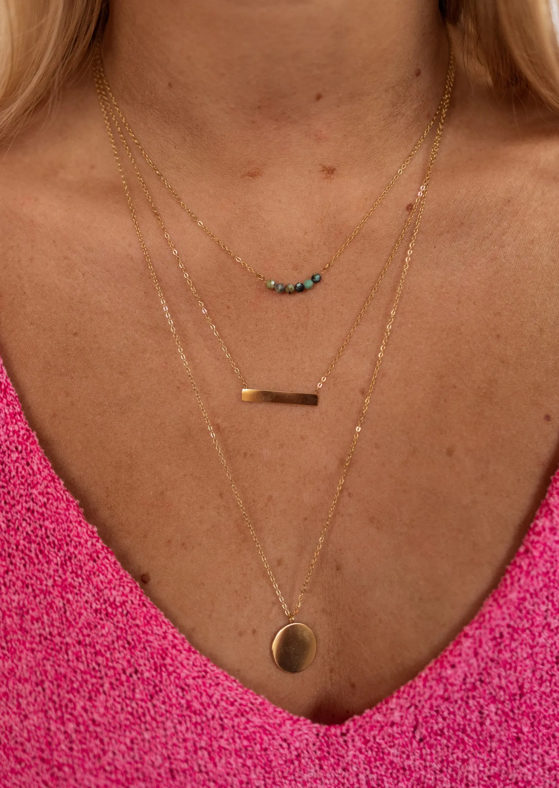 Colliers-EASY-CLOTHES Collier Leora doré | Collier triple rangs | Prêt-à-porter en ligne | Easy Clothes Doré