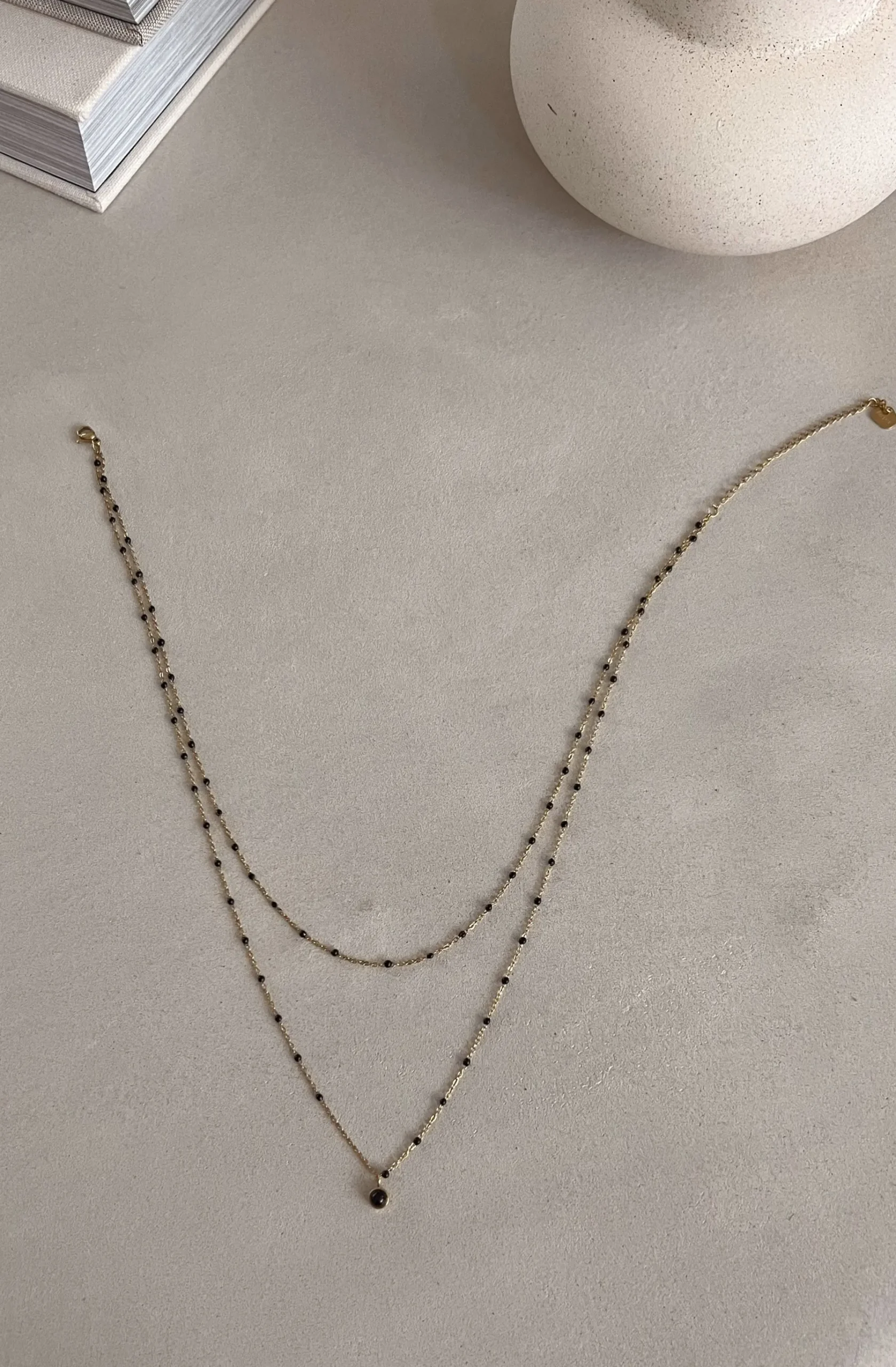 Colliers-EASY-CLOTHES Collier Luam - noir et doréEasy Clothes Noir et doré