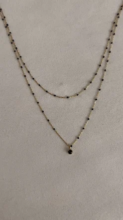 Colliers-EASY-CLOTHES Collier Luam - noir et doréEasy Clothes Noir et doré