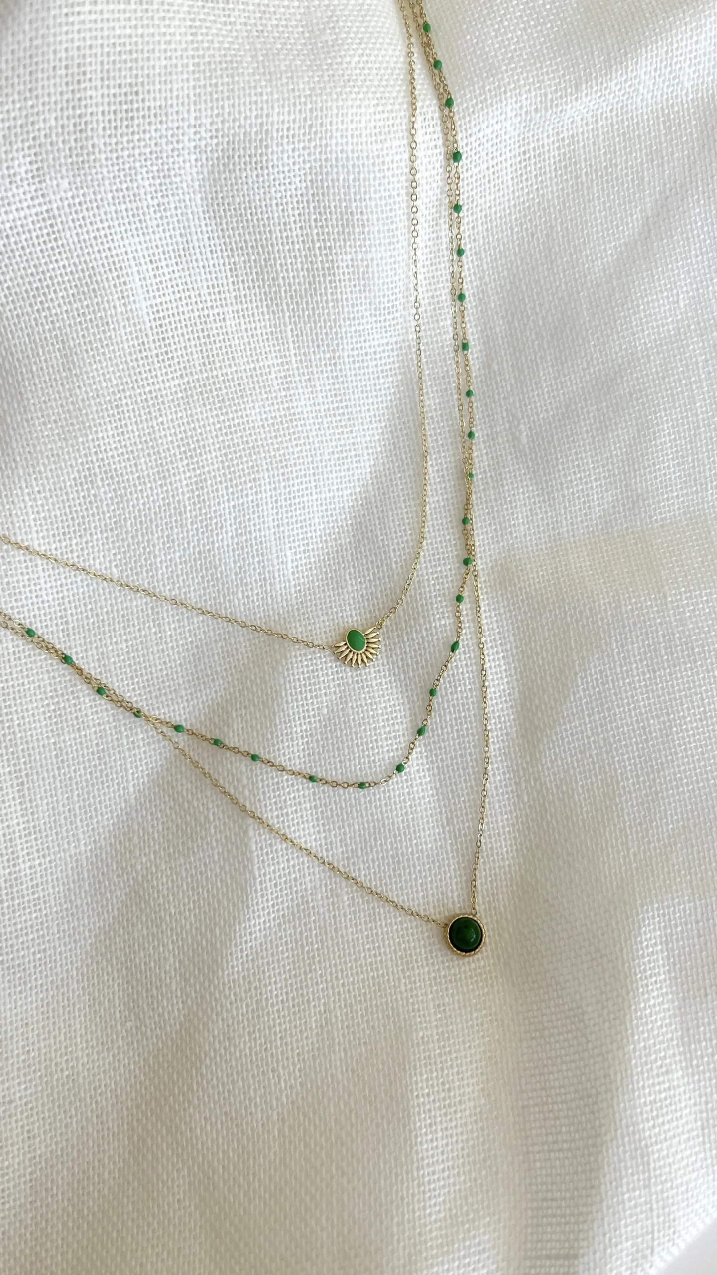 Colliers-EASY-CLOTHES Collier Nyla - vert et doréEasy Clothes Vert et doré