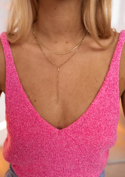 Colliers-EASY-CLOTHES Collier Orso doré | Collier fin en mailles | Prêt-à-porter en ligne | Easy Clothes Doré