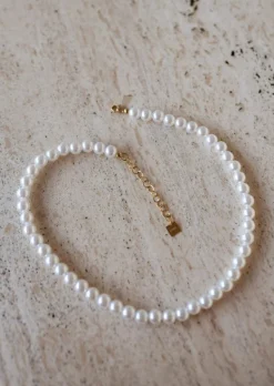 Colliers-EASY-CLOTHES Collier Perla - Perles Ocres - Ajustable - Acier InoxydableEasy Clothes       