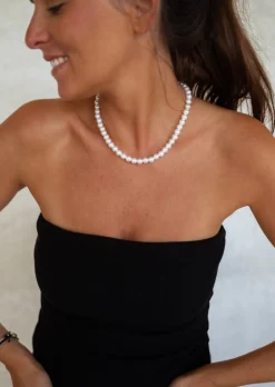 Colliers-EASY-CLOTHES Collier Perla - Perles Ocres - Ajustable - Acier InoxydableEasy Clothes       