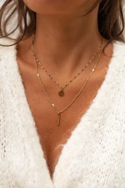 Colliers-EASY-CLOTHES Collier Pilar - doré et noirEasy Clothes Doré et noir