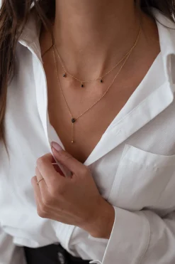 Colliers-EASY-CLOTHES Collier Sula - doré et noirEasy Clothes Doré et noir