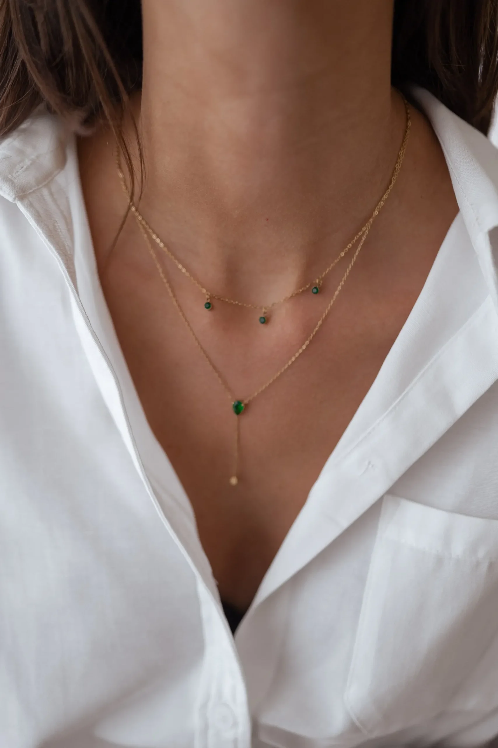 Colliers-EASY-CLOTHES Collier Sula - doré et vertEasy Clothes Doré et vert