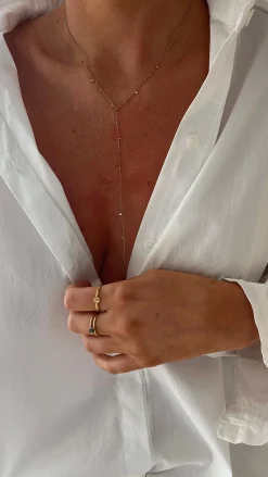 Colliers-EASY-CLOTHES Collier Tiffen doré | Collier en décolleté | Prêt-à-porter en ligne | Easy Clothes Doré