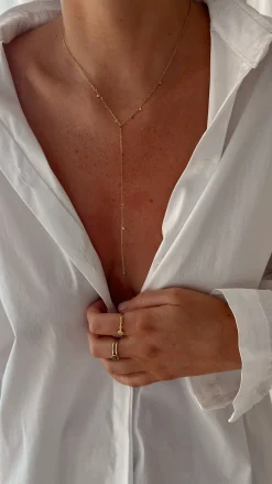 Colliers-EASY-CLOTHES Collier Tiffen doré | Collier en décolleté | Prêt-à-porter en ligne | Easy Clothes Doré