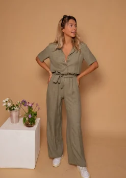 Combinaisons-EASY-CLOTHES Combinaison Deby | Kaki | Vêtements Femme | Easy Clothes Kaki
